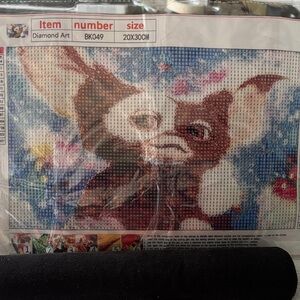 48-8. Diamond Art Kit with Brown and White Gremlin Creature